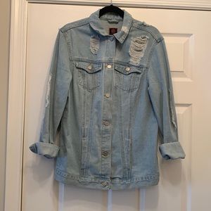 Distressed denim jacket